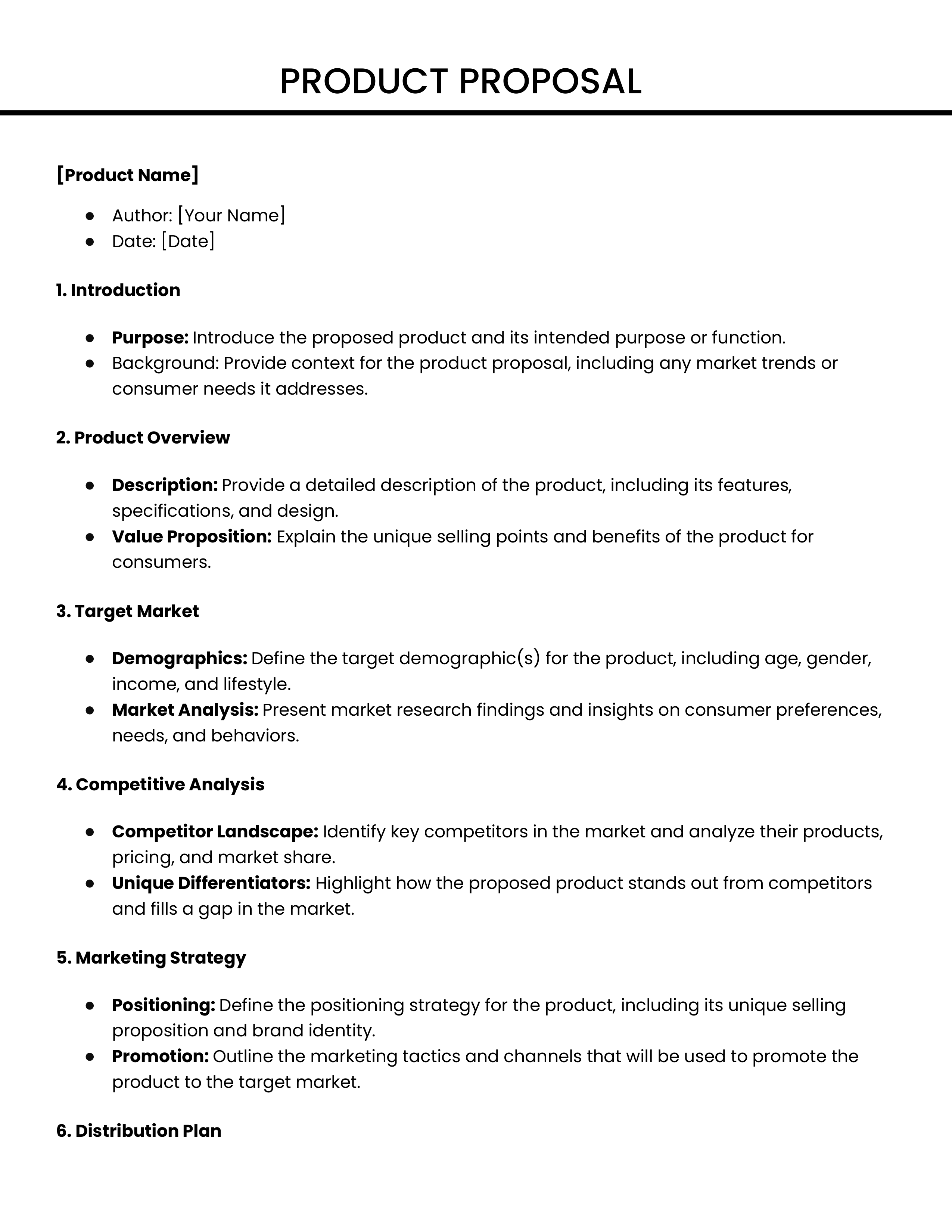 Pl Product Proposal Example Product Proposal | Medusa Store
